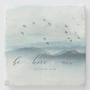 Zen Be here Now Keepslag Stenen Onderzetter