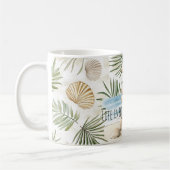 Zen Beach Rocks Tropical Shells Palm Leaves Koffiemok (Links)