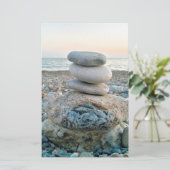 Zen Beach Stones Briefpapier (Staand voorkant)