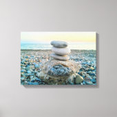 Zen Beach Stones Canvas Afdruk (Voorkant)