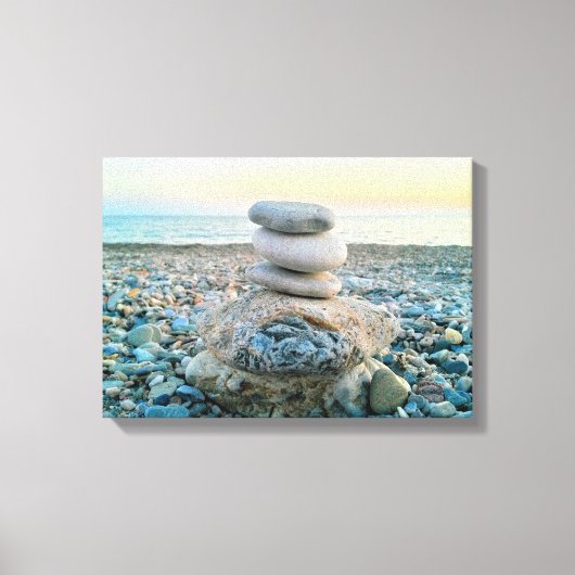 Zen Beach Stones Canvas Afdruk (Voorkant)