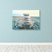 Zen Beach Stones Canvas Afdruk (Insitu (Houten vloer))