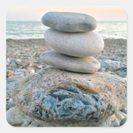 Zen Beach Stones Vierkante Sticker