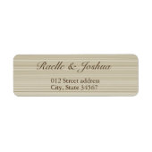Zen beige witte strepen retour adreslabel etiket (Voorkant)