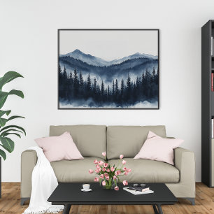 Zen Bergbos Minimalistische Wandkunst Perfect Poster