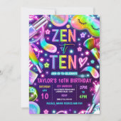 Zen bij Ten Neon Glow Spa make-up 10e verjaardag Kaart (Voorkant)
