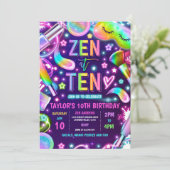 Zen bij Ten Neon Glow Spa make-up 10e verjaardag Kaart (Staand voorkant)
