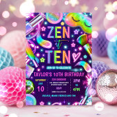 Zen bij Ten Neon Glow Spa make-up 10e verjaardag Kaart