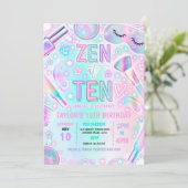 Zen bij Ten Party Pastel Spa Make-up 10e verjaarda Kaart (Staand voorkant)