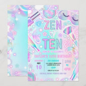 Zen bij Ten Party Pastel Spa Make-up 10e verjaarda Kaart (Voorkant / Achterkant)