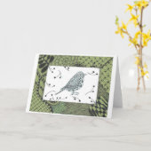 Zen Bird All Occasion Groet / Opmerking Kaart (Gele Bloem)