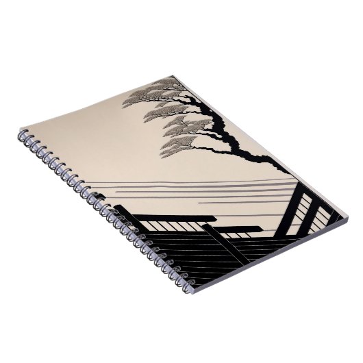 Zen Black Beige Japans minimalistisch Notitieboek (Rechterzijde)