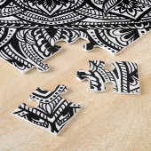 Zen Black en White Mandala Legpuzzel (Zijkant)