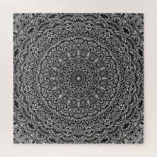 Zen Black en White Mandala Legpuzzel