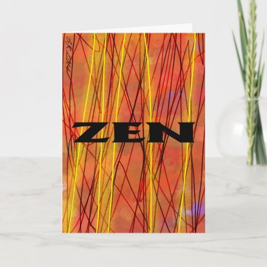 Zen black wire wenskaart kaart (Voorkant)