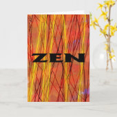 Zen black wire wenskaart kaart (Gele Bloem)