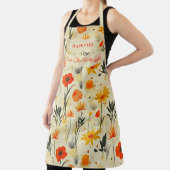 Zen Bloem Abstract in Rood en Oranje Schort (Insitu)