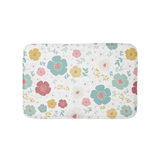Zen bloemen pastel kleuren patroon badmat (Voorkant)