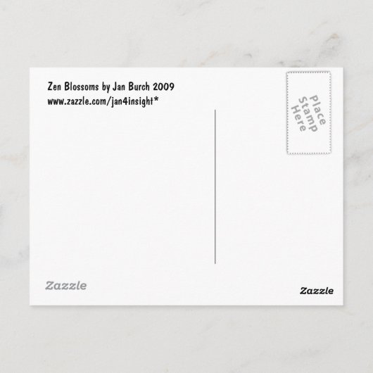 Zen Blossom Briefkaart (Achterkant)
