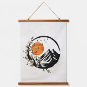 Zen Blossom: Zonsopgang Sereniteit Hangend Wandkleed (Voorkant)