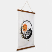 Zen Blossom: Zonsopgang Sereniteit Hangend Wandkleed (Gebogen)