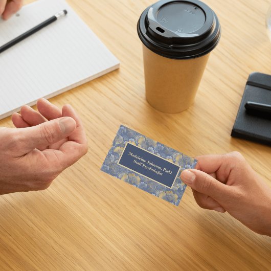 Zen Blue Gold Ginkgo psychiater of counselor Visitekaartje