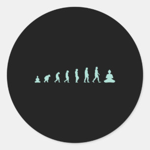 Zen Boeddha Evolutie - Meditatie Mindfulness Yoga Ronde Sticker