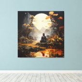 Zen Boeddha kalligrafie schilderij Canvas Afdruk (Insitu (Houten vloer))