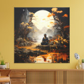 Zen Boeddha kalligrafie schilderij Canvas Afdruk (Insitu (Woonkamer))