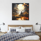Zen Boeddha kalligrafie schilderij Canvas Afdruk (Insitu (Slaapkamer))