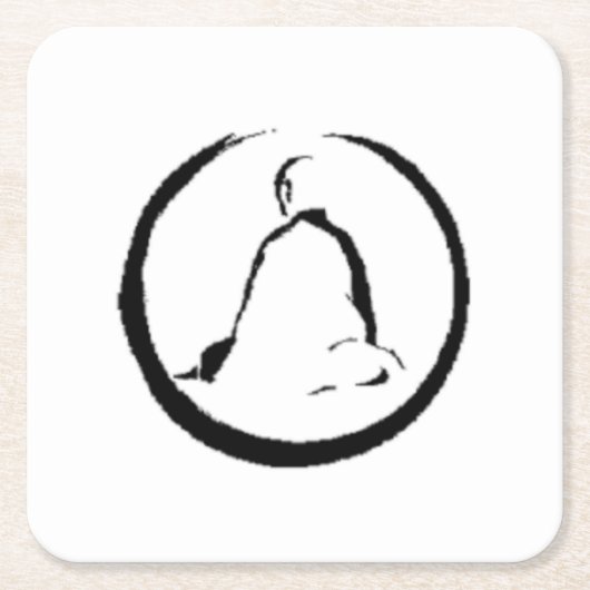 Zen Boeddha Mediterend Papier Onderzetter (Voorkant)