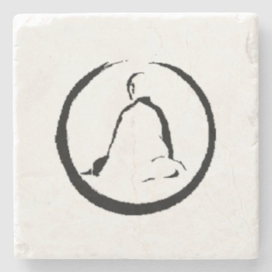 Zen Boeddha Mediterende stenen onderzetter (Voorkant)