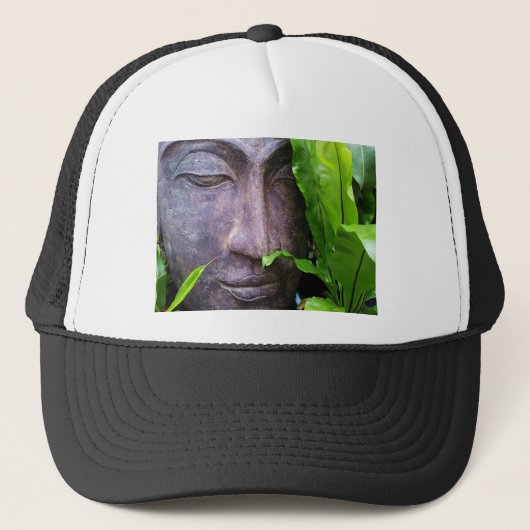 Zen Boeddha Sereniteit Zwart Witte Hoed Trucker Pet (Voorkant)