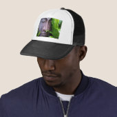 Zen Boeddha Sereniteit Zwart Witte Hoed Trucker Pet (In situ)