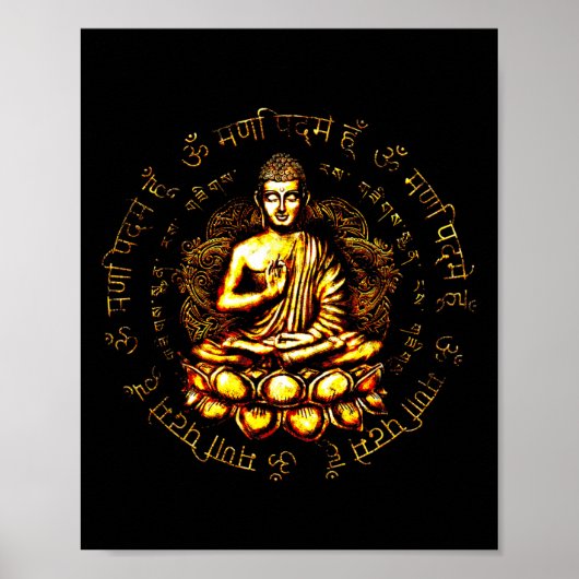 Zen Boeddha Yoga Mindfulness Vrede Poster (Voorkant)