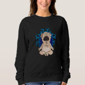 Zen Boeddhisme Meditation Dog Women Yoga Pug Trui (Voorkant)