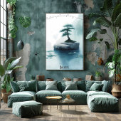Zen Bonsai en Gentle Stream Poster