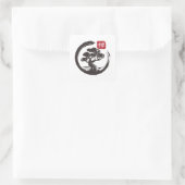 Zen Bonsai Tree Enso, Japans Vierkante Sticker (Tas)