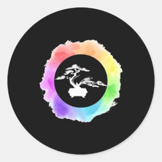 Zen Bonsai Tree Yoga Graphic Gift Ronde Sticker