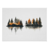Zen Bosreflectie Minimalistische Wandkunst Perfect Poster (Voorkant)