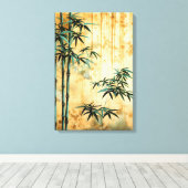 Zen Botanische Natuur Bamboebos Canvas Afdruk (Insitu (Houten vloer))