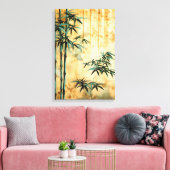 Zen Botanische Natuur Bamboebos Canvas Afdruk (Insitu (Woonkamer))