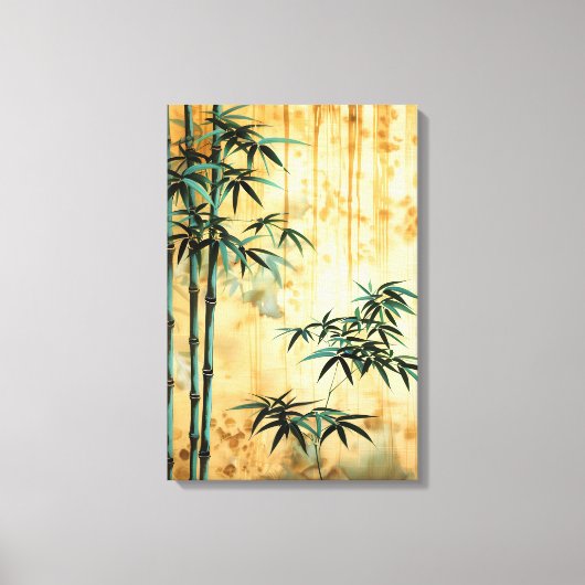 Zen Botanische Natuur Bamboebos Canvas Afdruk (Voorkant)