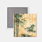 Zen Botanische Natuur Bamboebos Magneet (Voorkant / Achterkant)