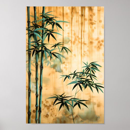Zen Botanische Natuur Bamboebos Poster (Voorkant)