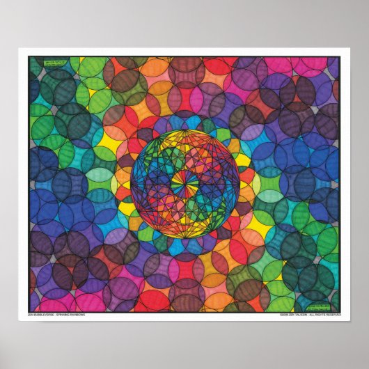 Zen Bubbleverse - Spinnen Rainbows Print (Voorkant)