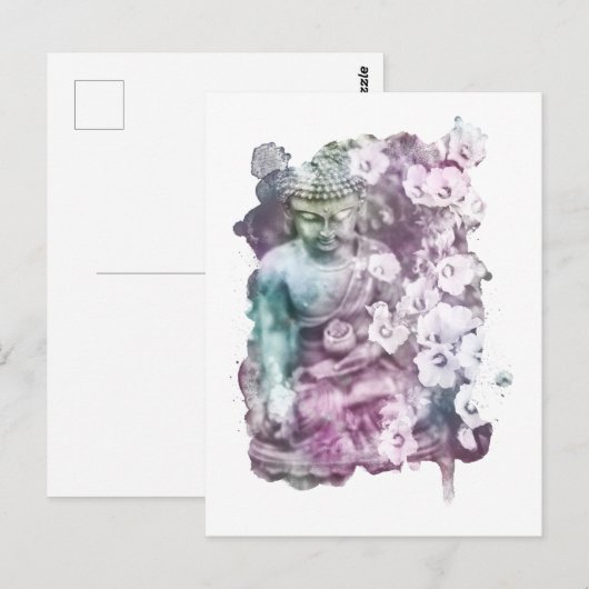 ** Zen Buddha Abstracte Meditatie Bloemenpastel Briefkaart (Voorkant / Achterkant)