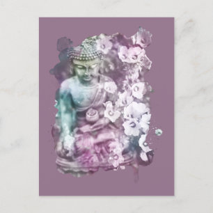 ** Zen Buddha Abstracte Mediteren Bloemen Bloemen  Briefkaart