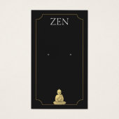Zen Buddha Black Earring Display Card Visitekaartje (Voorkant)