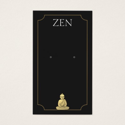 Zen Buddha Black Earring Display Card Visitekaartje (Voorkant)